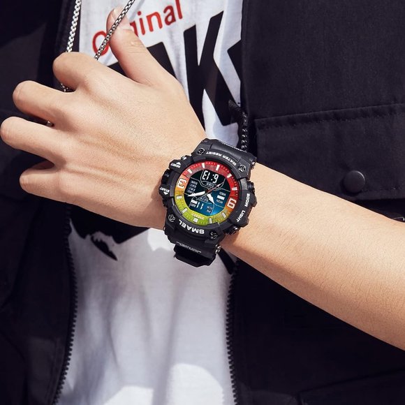 KXAITO Men's Stainless Steel MilitaryLED Stopwatch Digital Electronic Watch - Picture 2 of 6